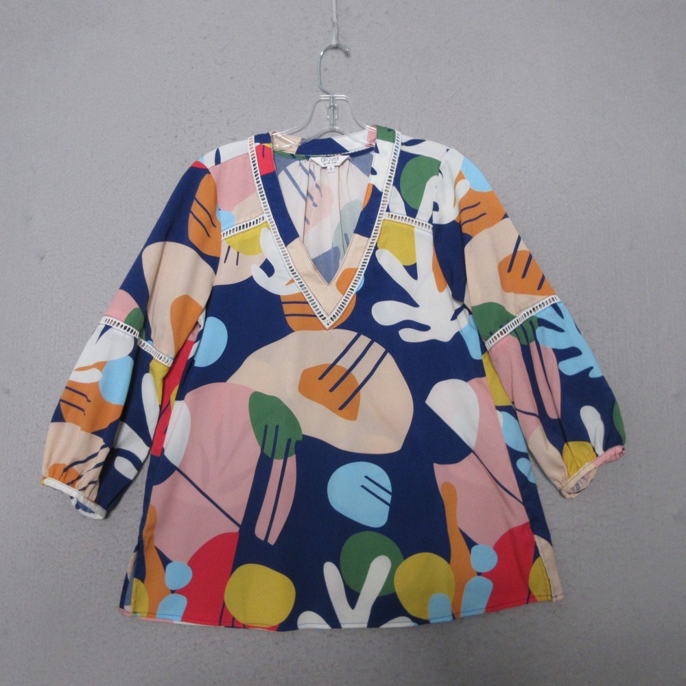 Crosby by Mollie Burch Top Colorful Geometric Boho Floral Vibrant Statement Art